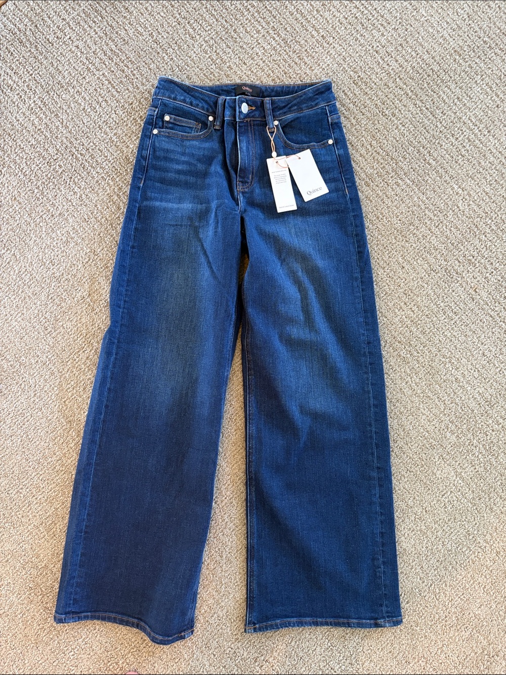 Quince Bella Stretch Wide Leg Jeans - Dark Blue size 26 - Picture 6 of 9